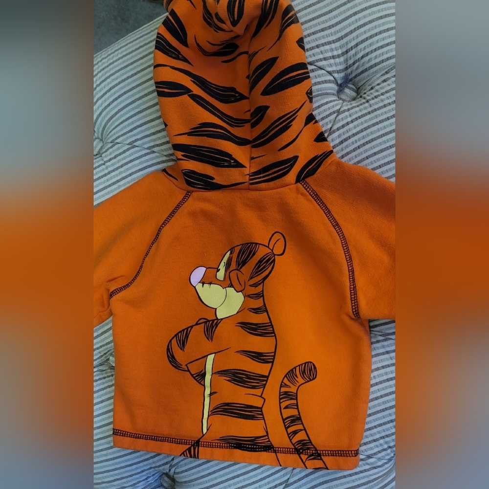 Disney Orange Tigger Hoodie With Ears 18M Vtg - Picture 2 of 7